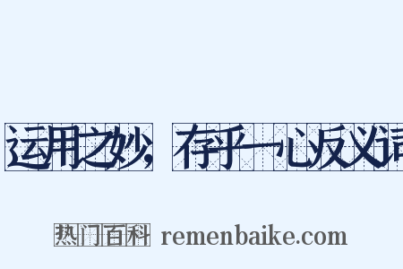 运用之妙，存乎一心反义词是什么意思的图片